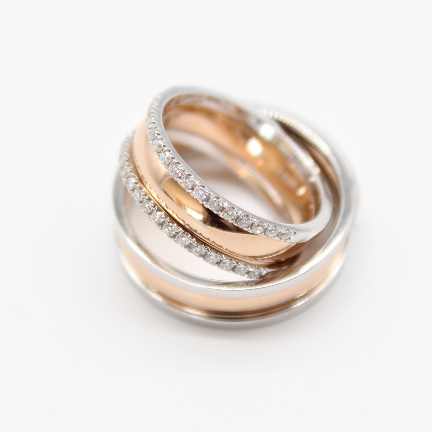 18k rosé gouden koppel trouwringen met 0,26ct diamanten