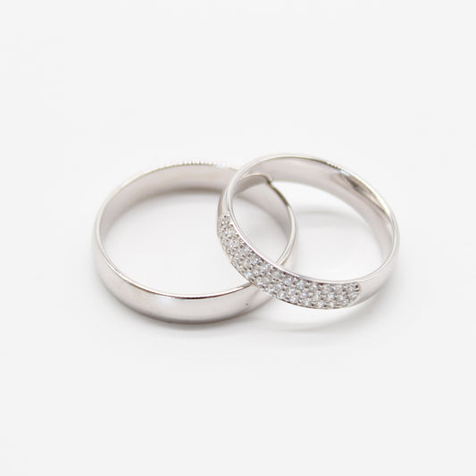 18k witgoud koppel trouwringen met 0,34ct diamanten