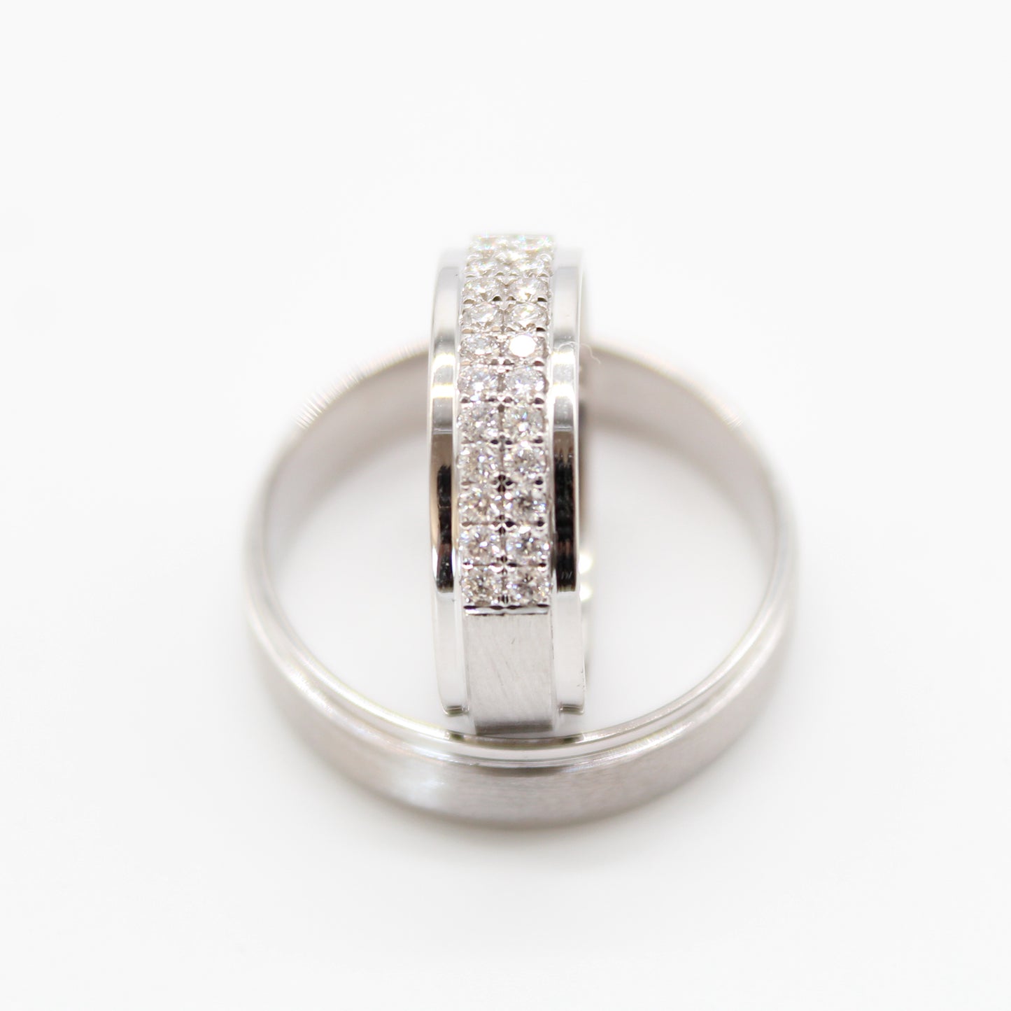 18k witgoud koppel trouwringen met 0,34ct diamanten